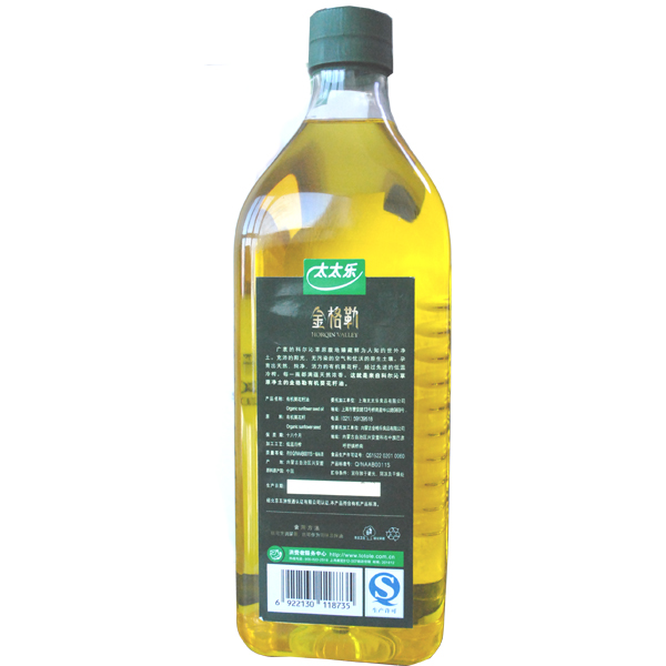 太太乐金格勒有机冷榨葵花籽油1500mL6瓶装组合